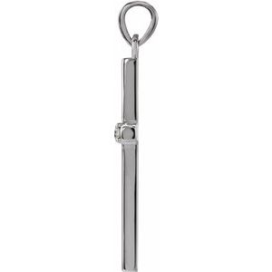Sterling Silver 26.5x13.75 mm .02 CT Diamond Cross Pendant