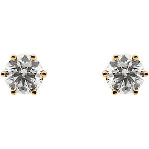 Round 6-Prong Stud Earrings