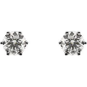 Round 6-Prong Stud Earrings