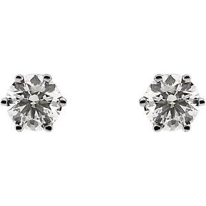Round 6-Prong Stud Earrings