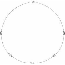Charger l&#39;image dans la galerie, Collier en argent sterling 1 CTW diamant 5 stations 18 &quot;
