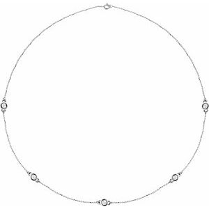 Collier en argent sterling 1 CTW diamant 5 stations 18 