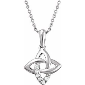Sterling Silver .06 CTW Diamond 18