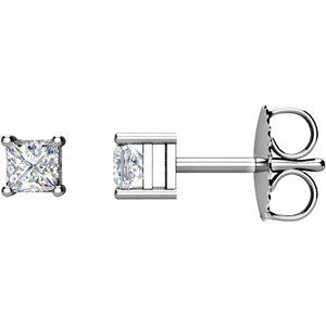 14K White 3/4 CTW Diamond Earrings