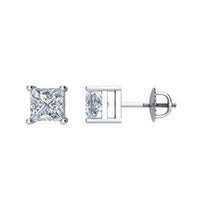 Load image into Gallery viewer, 14K White 3/4 CTW Diamond Threaded Post Stud Earrings
