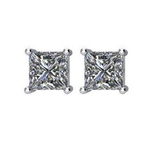 Load image into Gallery viewer, Square 4-Prong Wire Basket Stud Earrings
