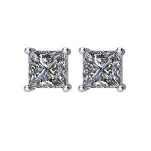Square 4-Prong Wire Basket Stud Earrings