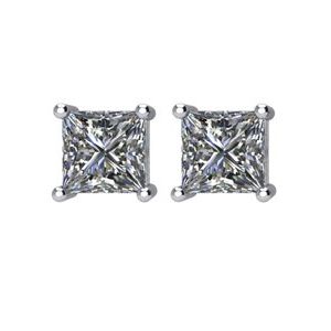 14K White 3/4 CTW Diamond Earrings
