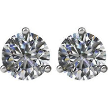 Load image into Gallery viewer, SI2-SI3 G-H Diamond &amp; Platinum Threaded Post Stud Earrings
