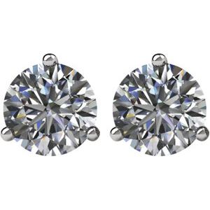 SI2-SI3 G-H Diamond & Platinum Threaded Post Stud Earrings