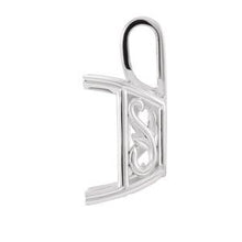 Load image into Gallery viewer, Emerald 4-Prong Laurel Scroll Pendant 
