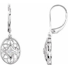 Load image into Gallery viewer, Sterling Silver .06 CTW Diamond Lever Back Earrings
