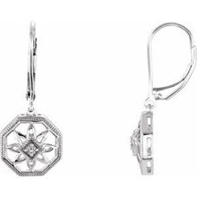 Load image into Gallery viewer, Sterling Silver .04 CTW Diamond Lever Back Earrings
