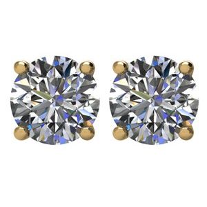 Round 4-Prong Basket Stud Earrings