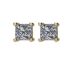 Square 4-Prong Wire Basket Stud Earrings