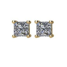 Load image into Gallery viewer, Square 4-Prong Wire Basket Stud Earrings

