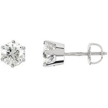 Load image into Gallery viewer, 14K White 2 CTW Diamond Threaded Post Stud Earrings
