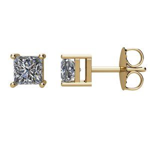 14K Yellow 1 CTW Diamond Earrings