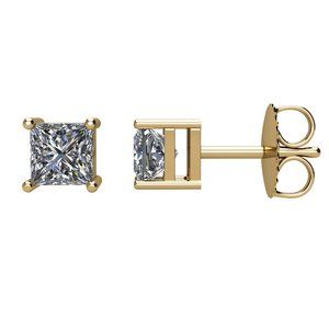 Boucles d'oreilles en diamant 14K jaune 2 CTW