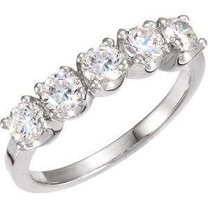 14K Jaune 1 CTW Diamond 5 Stone Anniversary Band