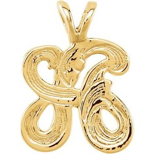 10K Yellow Medium Initial A Pendant