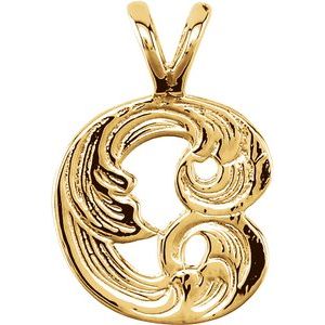 10K Yellow Medium Initial C Pendant