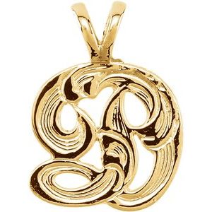 10K Yellow Medium Initial D Pendant
