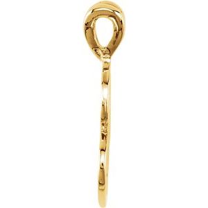 10K Yellow Medium Initial I Pendant