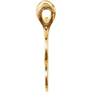 10K Yellow Medium Initial U Pendant