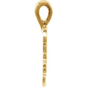 10K Yellow Medium Initial W Pendant