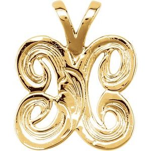10K Yellow Medium Initial X Pendant
