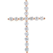 Load image into Gallery viewer, 14K Rose 1 1/4 CTW Diamond Cross Pendant
