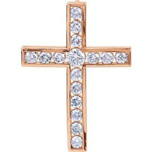 Load image into Gallery viewer, 14K Rose 1 1/4 CTW Diamond 31.4x22.8 mm Cross Pendant
