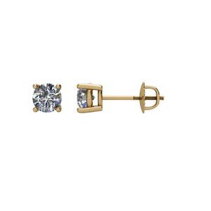 Round 4-Prong Basket Stud Earrings