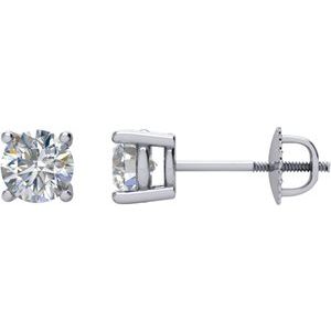 Round 4-Prong Basket Stud Earrings