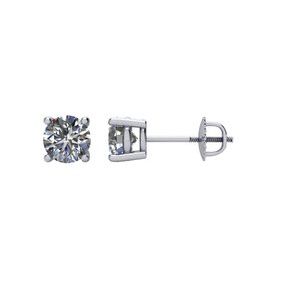 14K White 3/4 CTW Diamond Stud Earrings