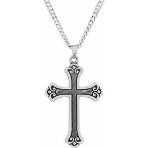 Sterling Silver Fancy Cross Pendant