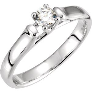 Platinum 1/2 CTW Diamond Solitaire Engagement Ring