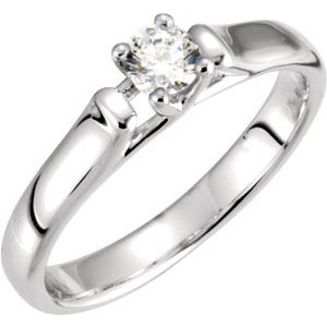 Bague de fiançailles solitaire en diamant blanc 14K 1/2 CTW