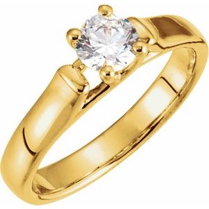 14K Yellow 1/2 CTW Diamond Solitaire Engagement Ring