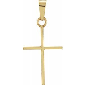 14K Yellow 17x12 mm Cross Pendant