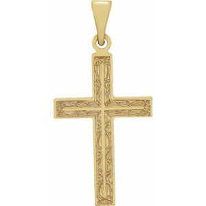 14K Yellow Cross Pendant