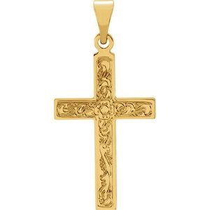 14K Yellow Cross Pendant