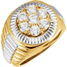 Load image into Gallery viewer, 14K Yellow/White 1 3/8 CTW Diamond Cluster Ring
