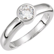 Load image into Gallery viewer, Continuum Sterling Silver 4 mm Round Cubic Zirconia Solitaire Engagement Ring
