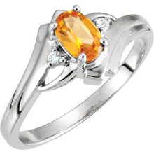 Charger l'image dans la galerie, Sterling Silver 6x4 mm Oval Accented Ring Mounting
