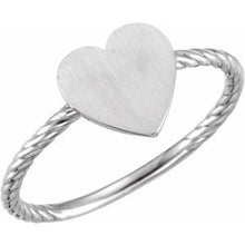 Charger l'image dans la galerie, Continuum Sterling Silver Heart Engravable Rope Ring
