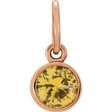 Charger l&#39;image dans la galerie, 14K Rose 4 mm Round Imitation Citrine Birthstone Charm
