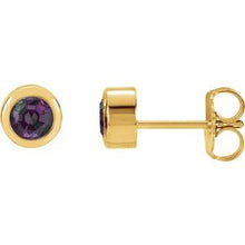 Load image into Gallery viewer, 14K Yellow 4 mm Round Genuine Alexandrite Birthstone Earrings
