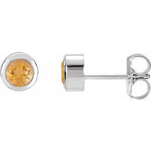 Bezel-Set Birthstone Earrings